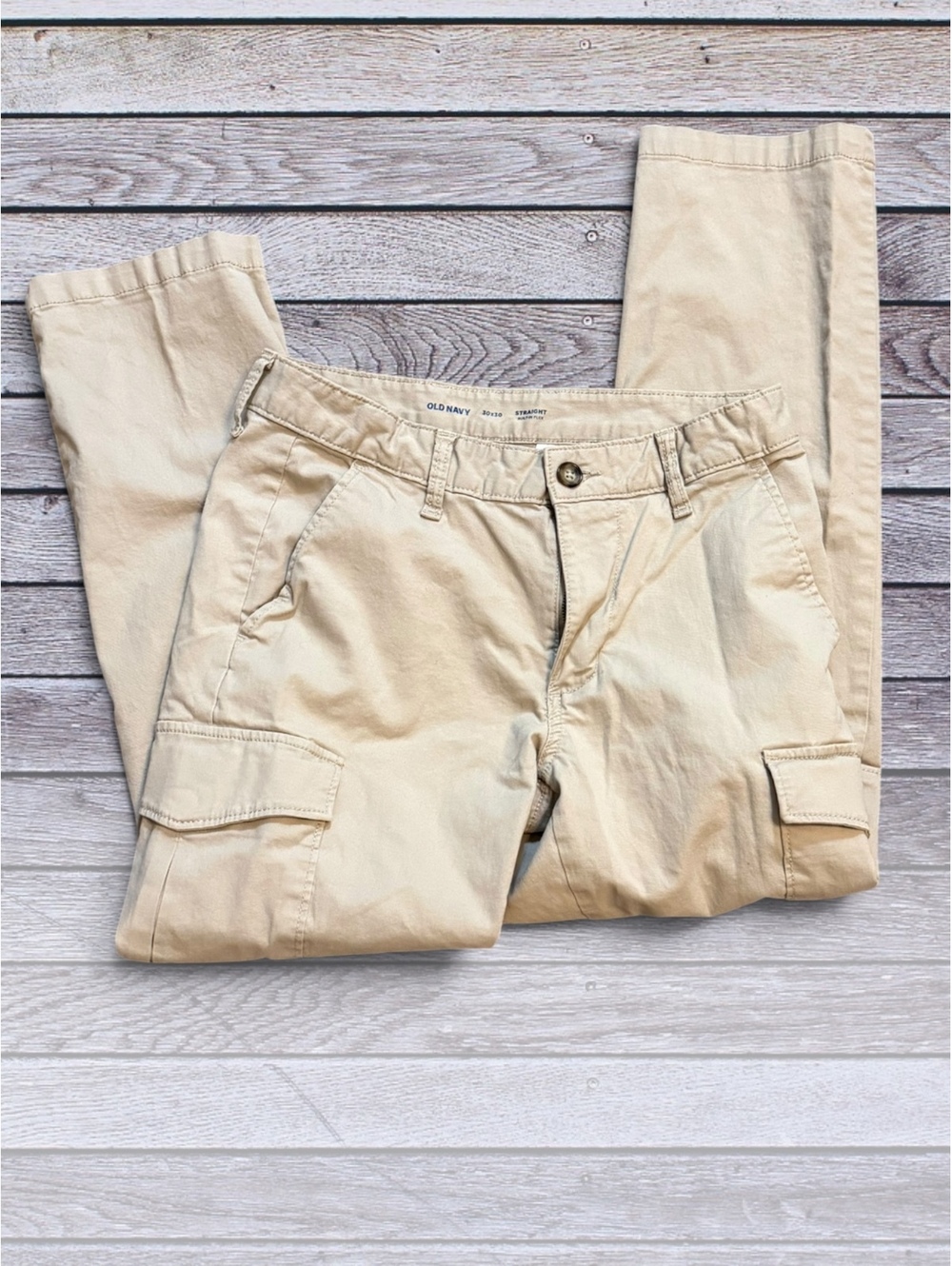 Old Navy Men's Straight Cargo Pants Beige 30x30